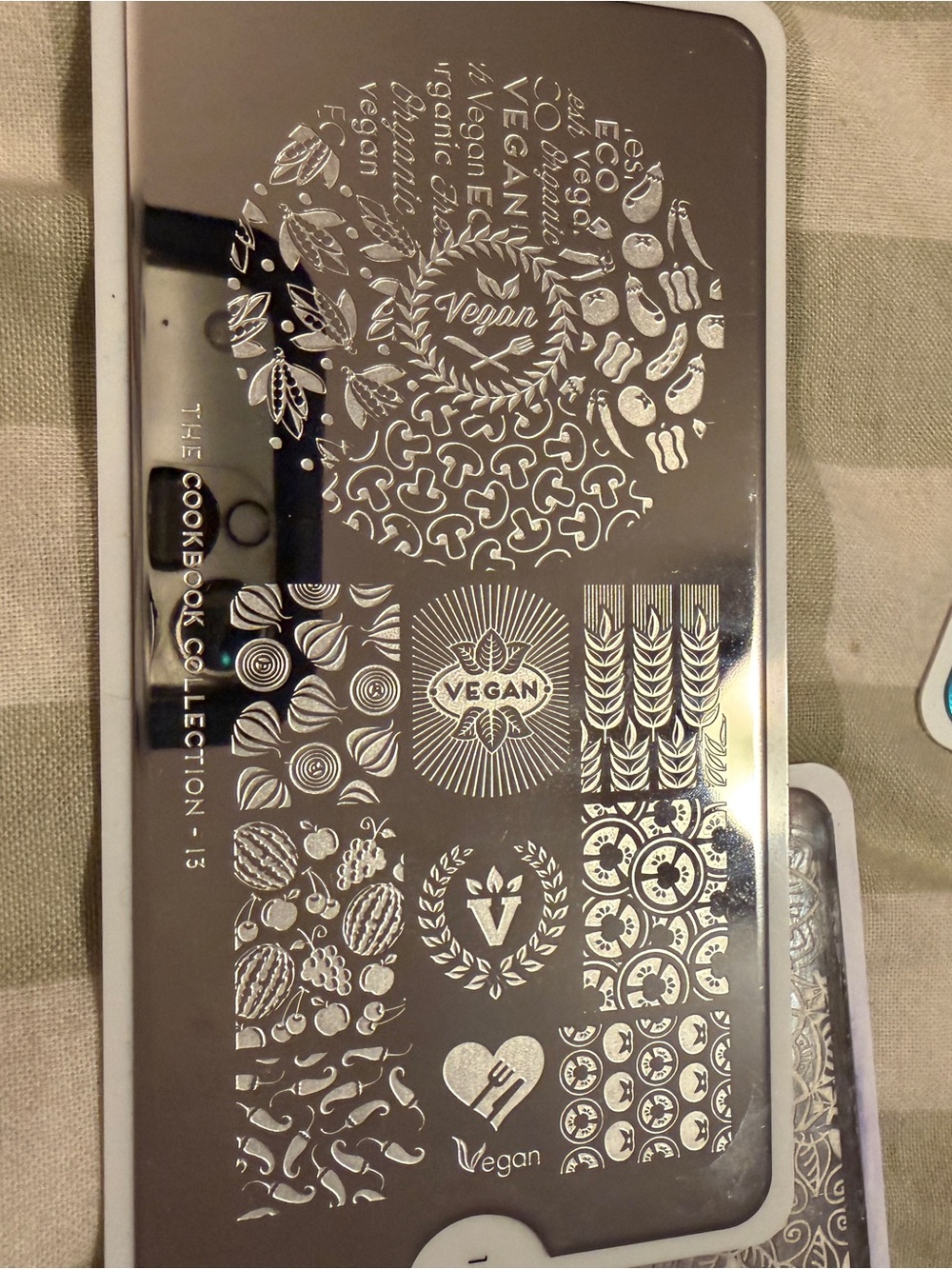 Vegan The Cookbook Collection Stainless Steel Stamping Plate - Silver